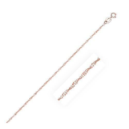 14k Rose Gold Singapore Chain 1.0mm, size 20''