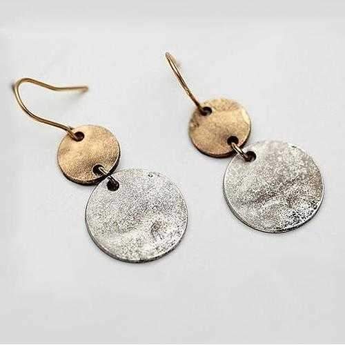 Patina Earrings In Bronze Finish With Age-Old Rustic Charm