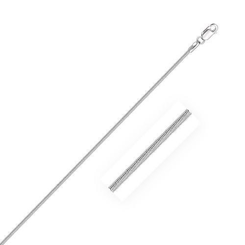 Sterling Silver Rhodium Plated Octagonal Snake Chain 1.1mm, size 24''