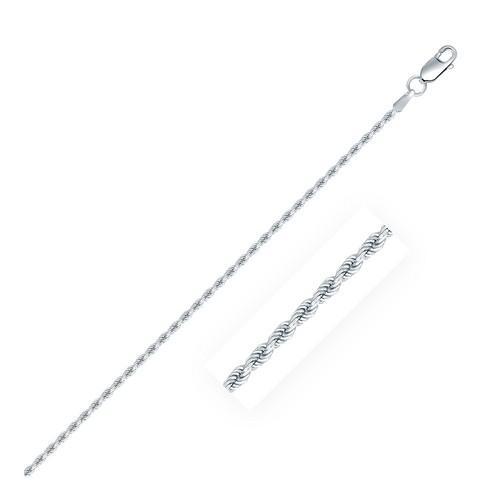Sterling Silver 1.8mm Diamond Cut Rope Style Chain, size 30''