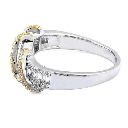 Prosper Platinum Ring With Golden Loops