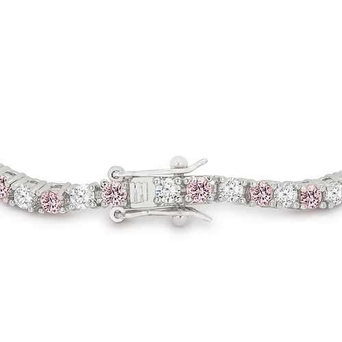 Lace Pink Cubic Zirconia Tennis Bracelet