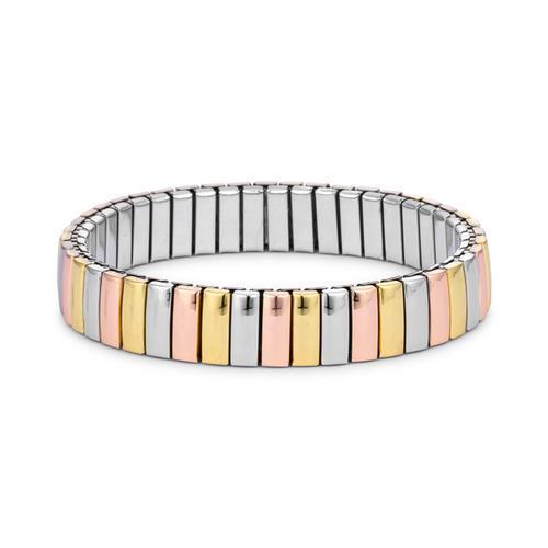 Tri-tone Stainless Steel Stretch Bracelet