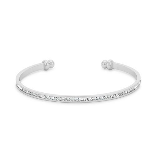 Channel-Set Clear Crystal Cuff