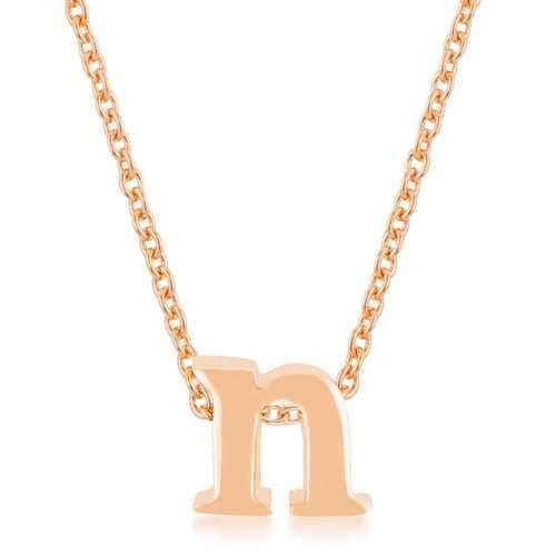 Rose Gold Finish Initial N Pendant