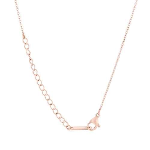 Elaina Rose Gold Stainless Steel I Initial Necklace