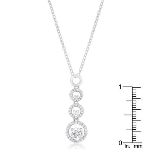 Halo Graduated Cubic Zirconia Pendant