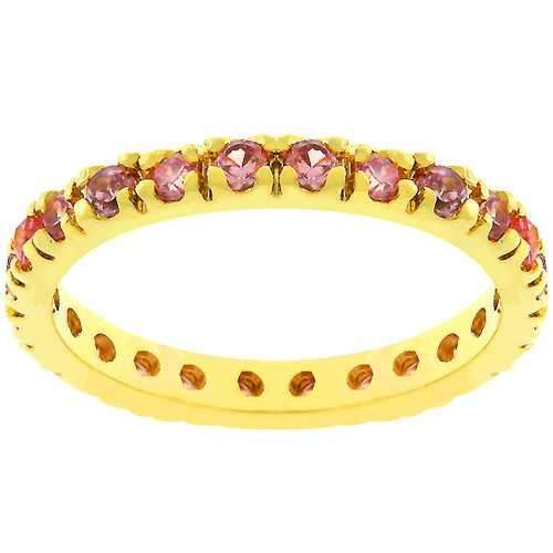 Pink Cubic Zirconia Eternity Ring