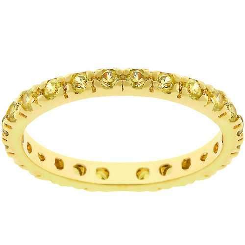 Yellow Cubic Zirconia Eternity Ring