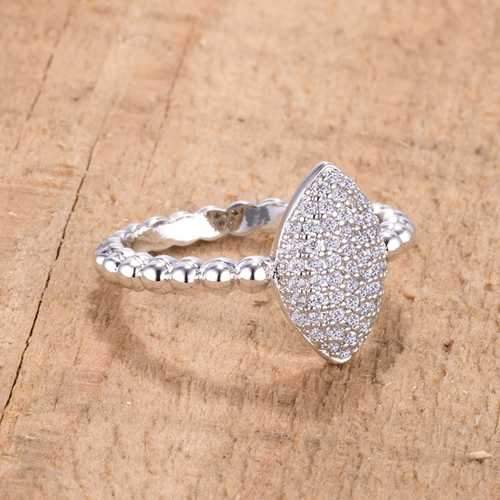 .3Ct Beautiful Oval-Designed Rhodium Ring With Clear CZ