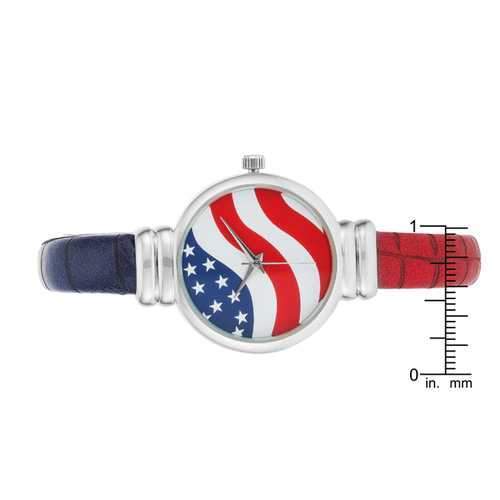 Patriotic Cuff Watch In Red